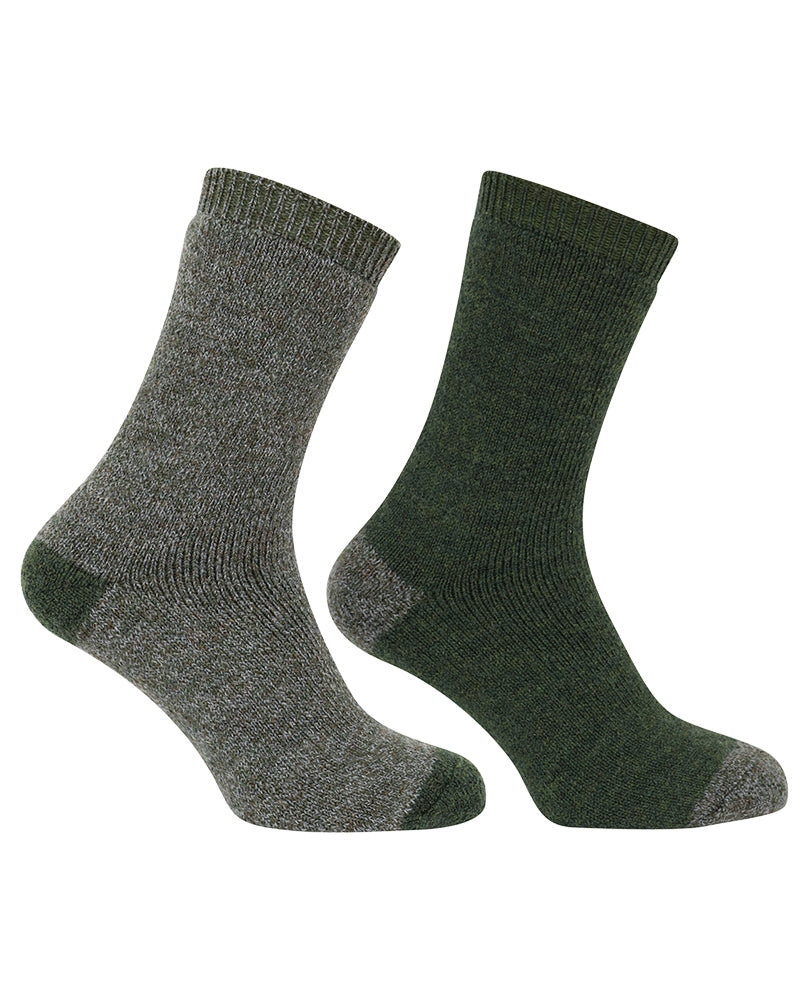 Hoggs of Fife Country Short Socks - Tweed/Loden (2 pack)