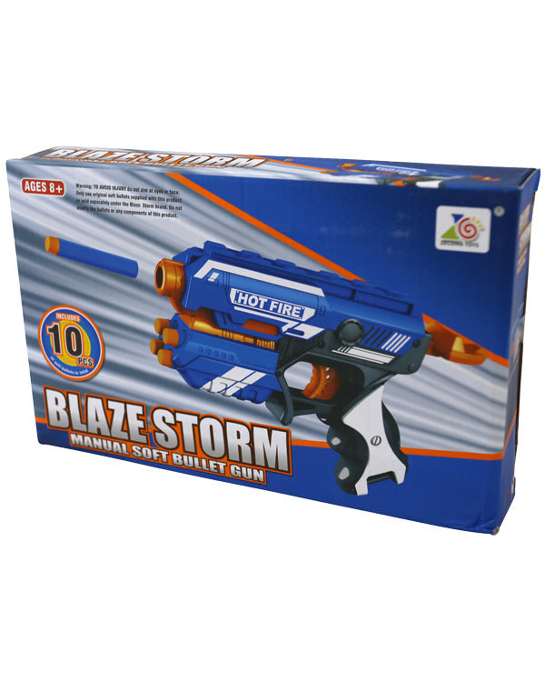 Blaze Storm Delta Blue/White Pistol with 10 soft bullet darts
