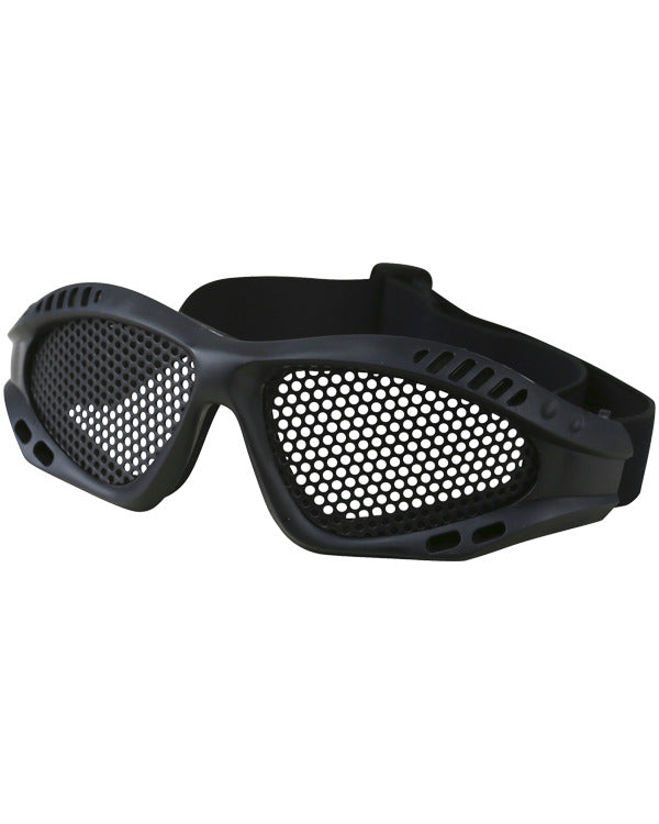 Kombat Black Tactical Mesh Glasses with adjustable elastic straps 