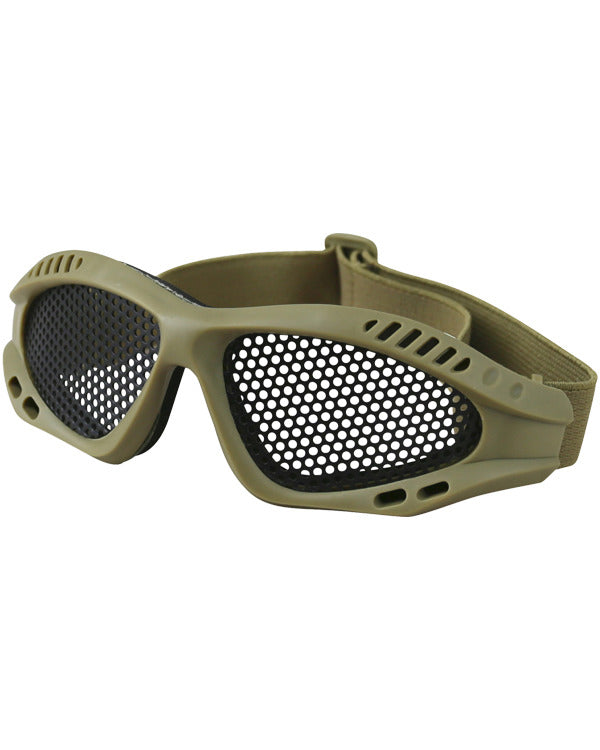 Kombat Coyote Tactical Mesh Glasses with adjustable elastic straps