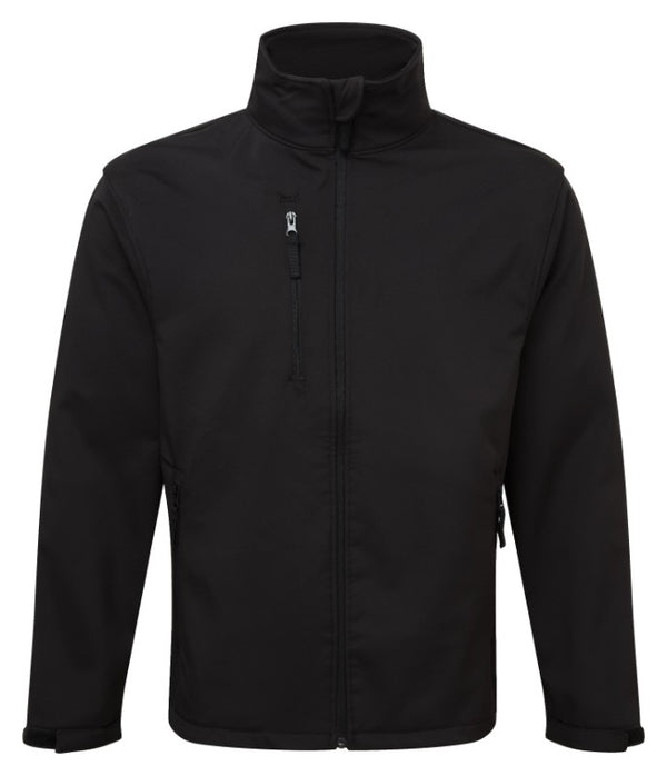 Fort Selkirk Black Softshell Jacket with fleece lining and adjustable cuffs and hem