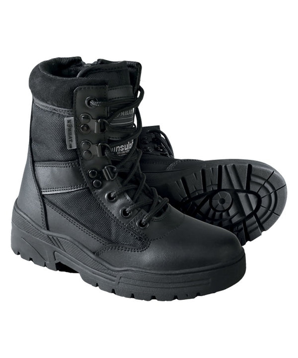 Kids Army Black Patrol Boot with side zip