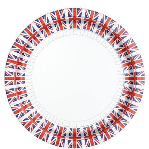 Union Jack Paper Plates - 23cm (8 pack)