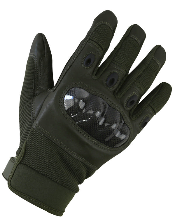 Kombat Olive Green Predator Tactical Gloves with armoured knuckles