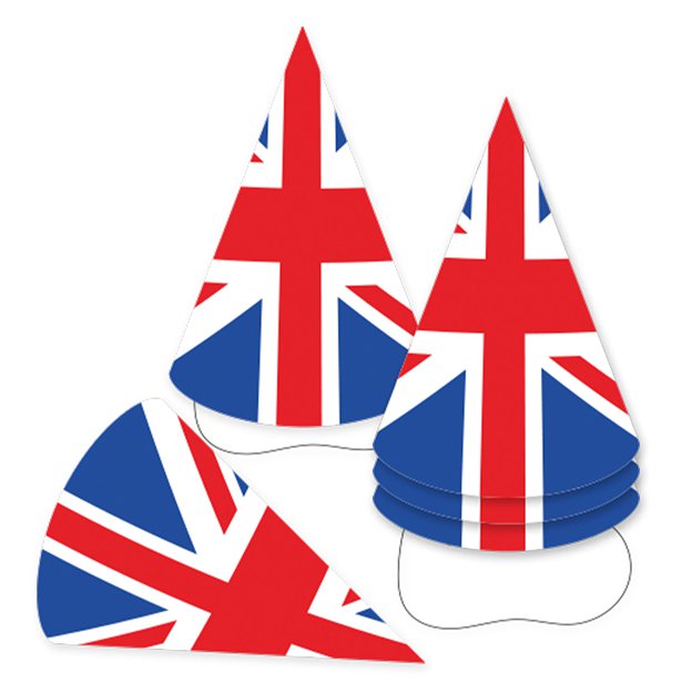 Union Jack Cone Hat (6 pack)