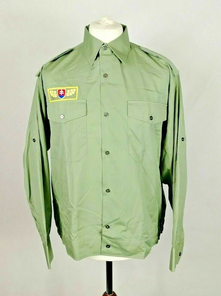 Slovakian Army Olive Green Dress Shirt with shoulder epaulettes