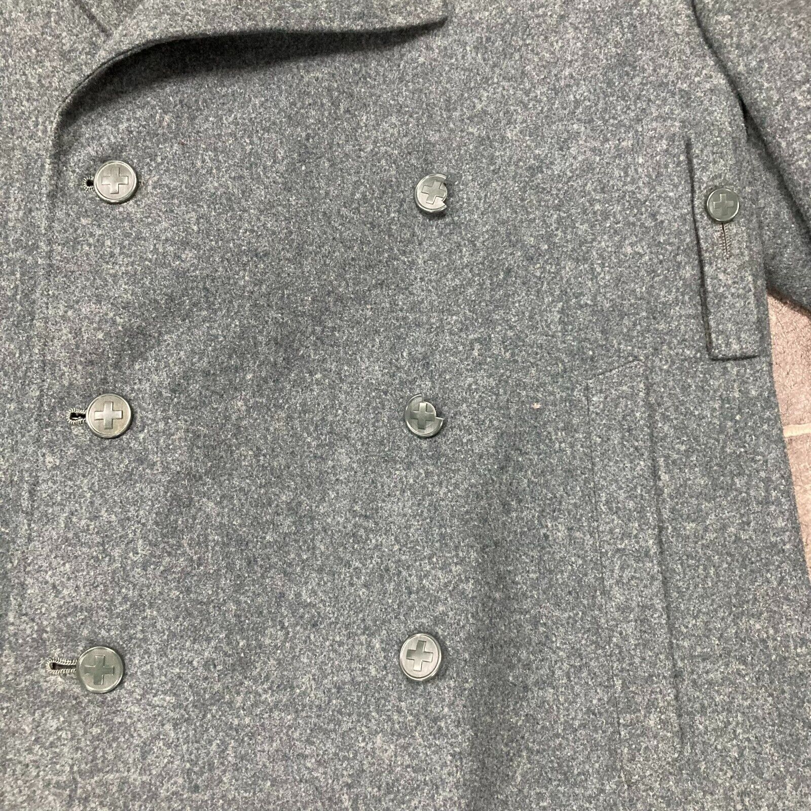 Swiss Army Grey Wool Greatcoat 1966 Dated - Chest 44