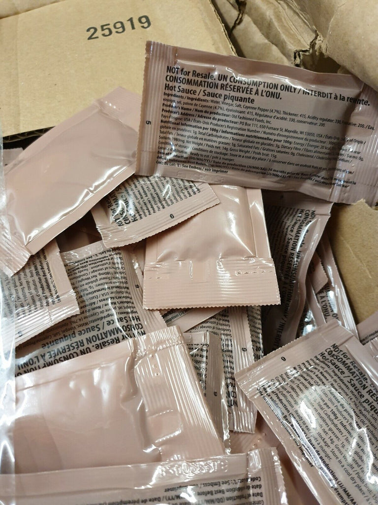 British Army Ration Pack of 300 Hot Chilli Sauce Sachets 