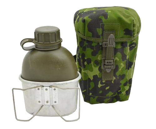 Danish Army M84 Camo 3-Piece Canteen Set Water Bottle + Mug + Pouch PLCE