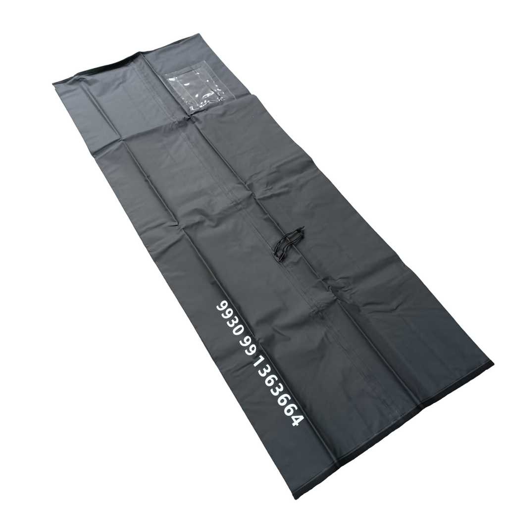 Heavy duty black body bag with zip