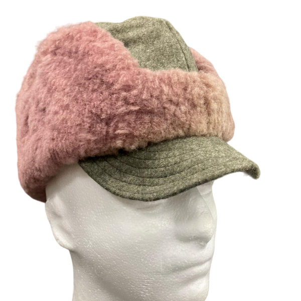 Swedish Army M43 Wool Trapper Hat with large ear flaps