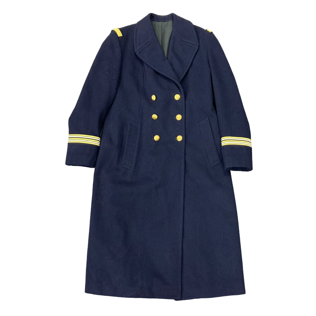 French Female Naval Officers Wool Overcoat with stripes around cuff