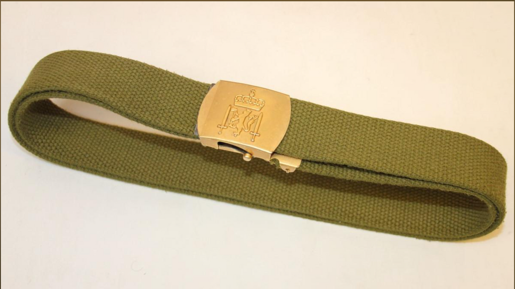 Danish Army Green Belt with brass buckle