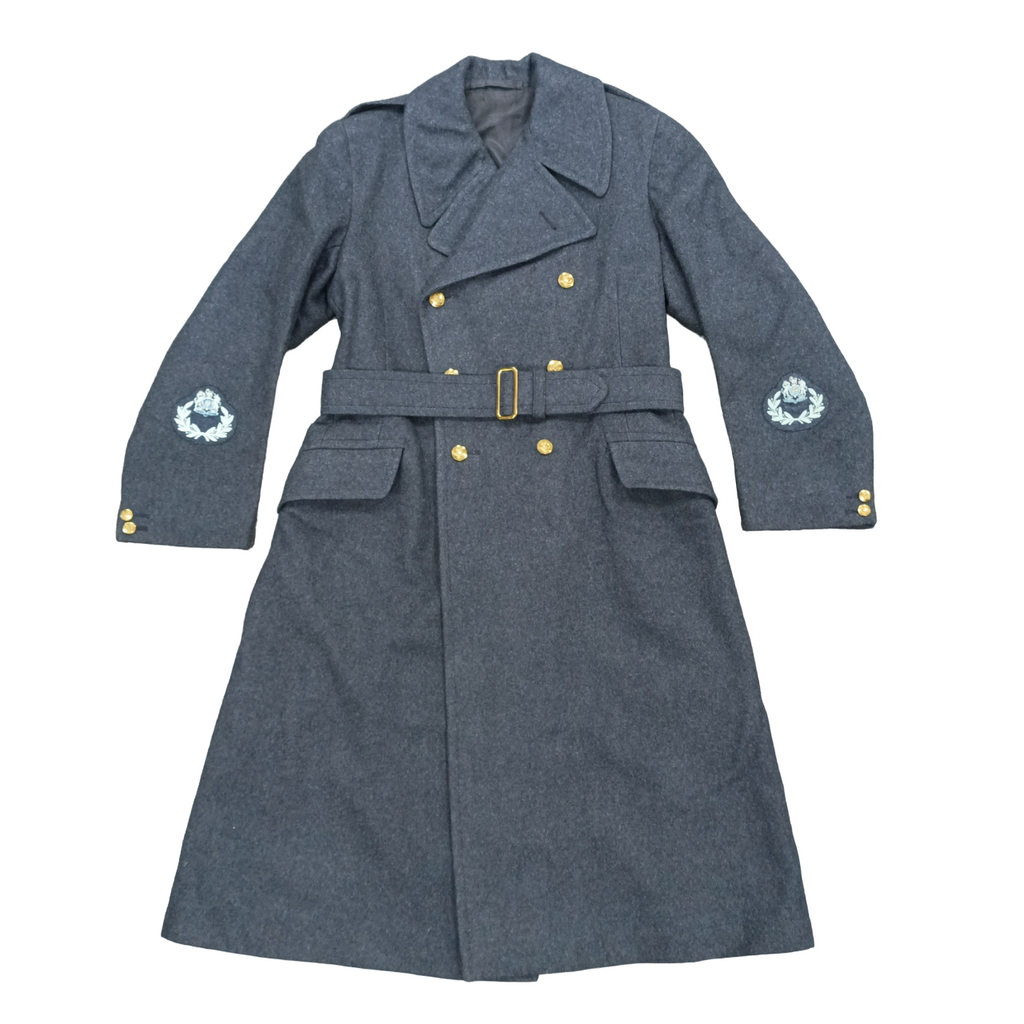 RAF 1953 Pattern Warrant Officer Greatcoat with shoulder epaulettes and waist belt