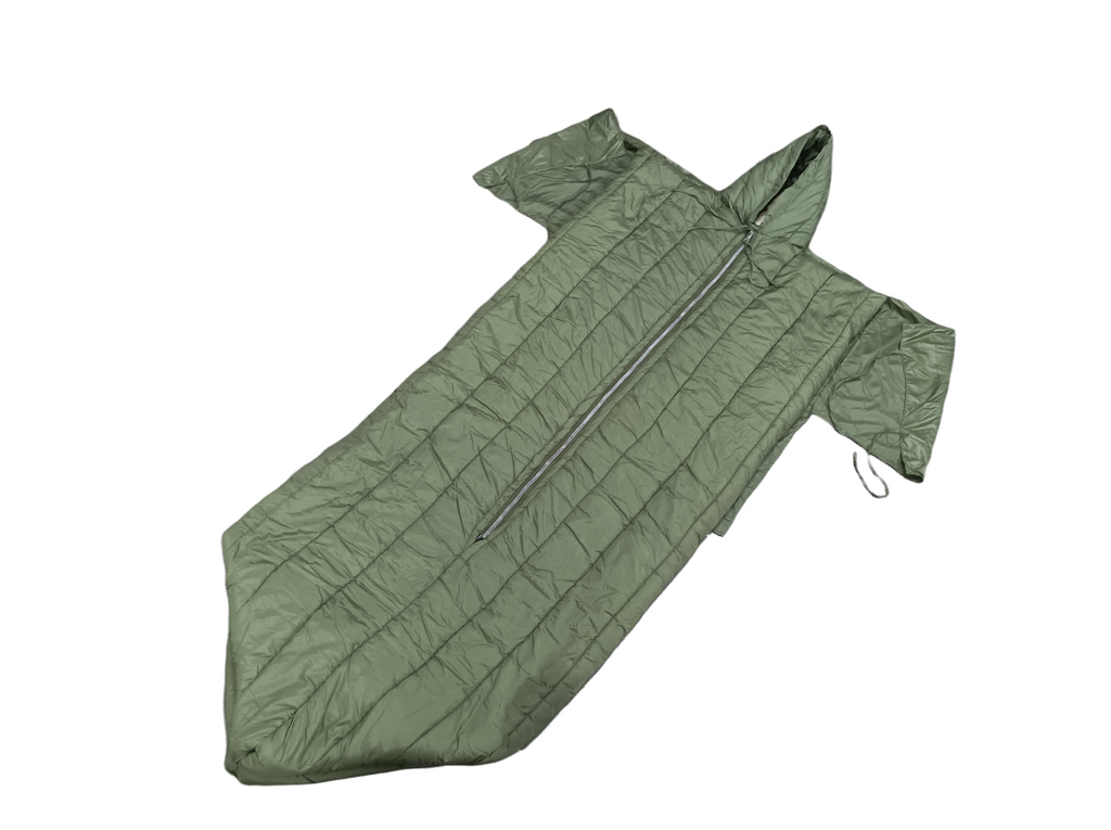 Belgian Army M85 Green Zip Mummy Sleeping Bag with a hood and sleeves