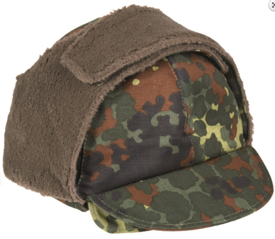 German Army Flecktarn Winter Cap with flaps