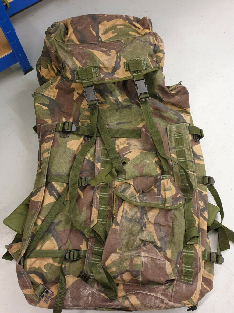 British Army DPM Long Back Bergen with heavy duty zips, adjustable waist and shoulder straps 