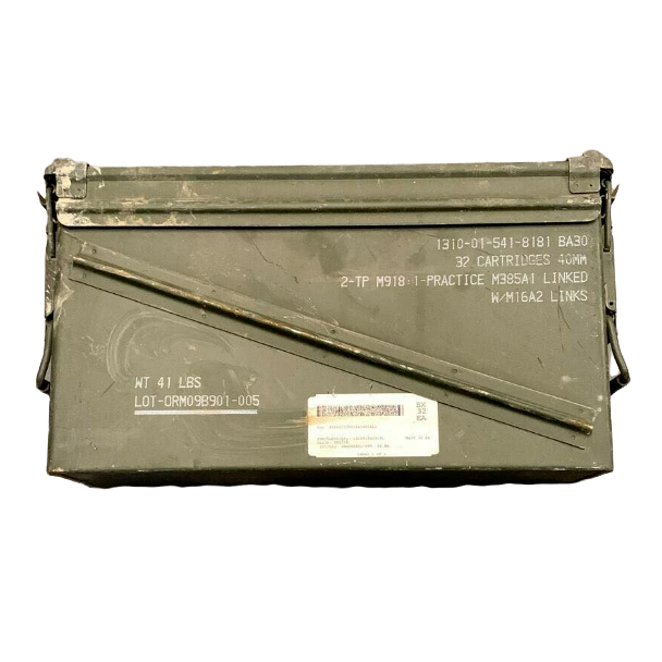 NATO 40mm Ammunition Box with clasp closure and side handles