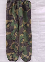 British Army Goretex DPM Camouflage Trousers with an elasticated waist and leg cuffs