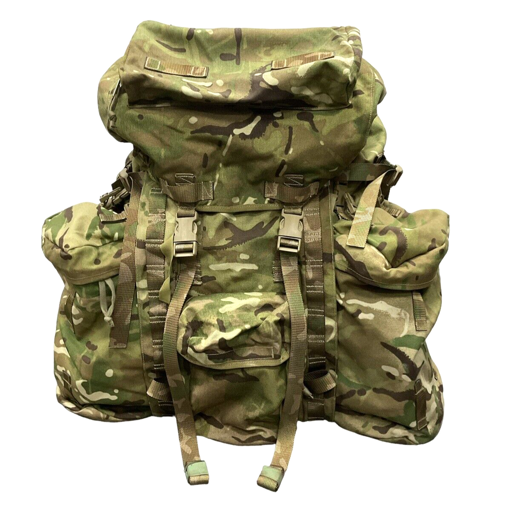 British Army MTP PLCE Long Back Bergen with Side Pouches 120 Litre