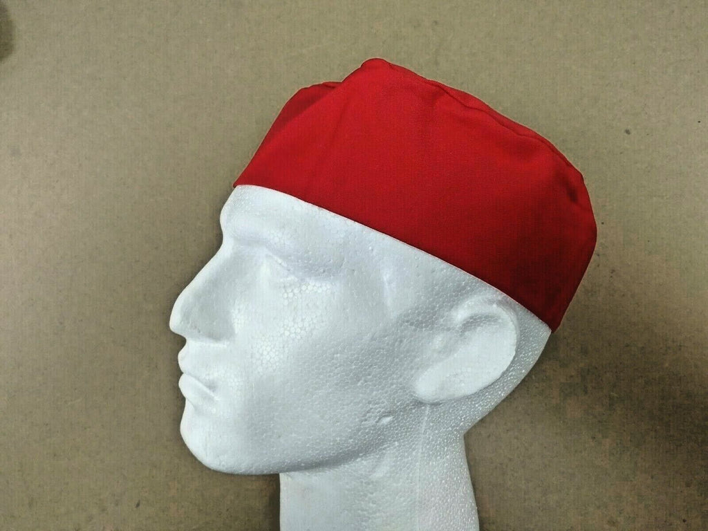 British Army Red Food Handlers Cap with elasticated headband