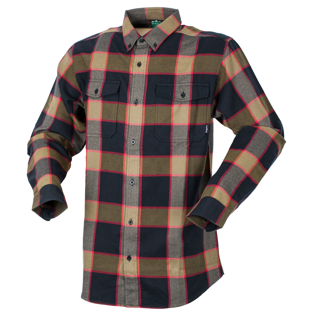 Ridgeline Red and Black Backcountry Checked Shirt with buttoned collar 