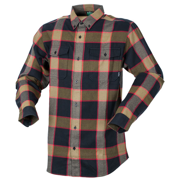 Ridgeline Red and Black Backcountry Checked Shirt with buttoned collar