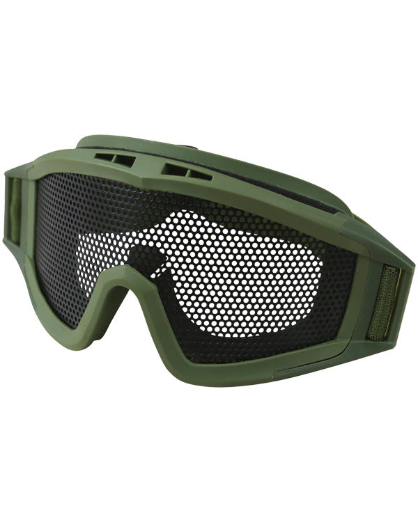 Kombat Olive Green Operators Mesh Goggles with adjustable elastic strap