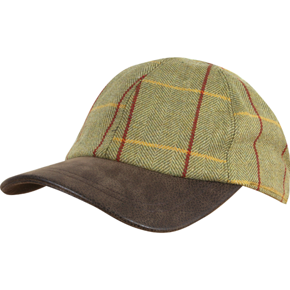 Jack Pyke Tweed Baseball Cap with a faux leather peak