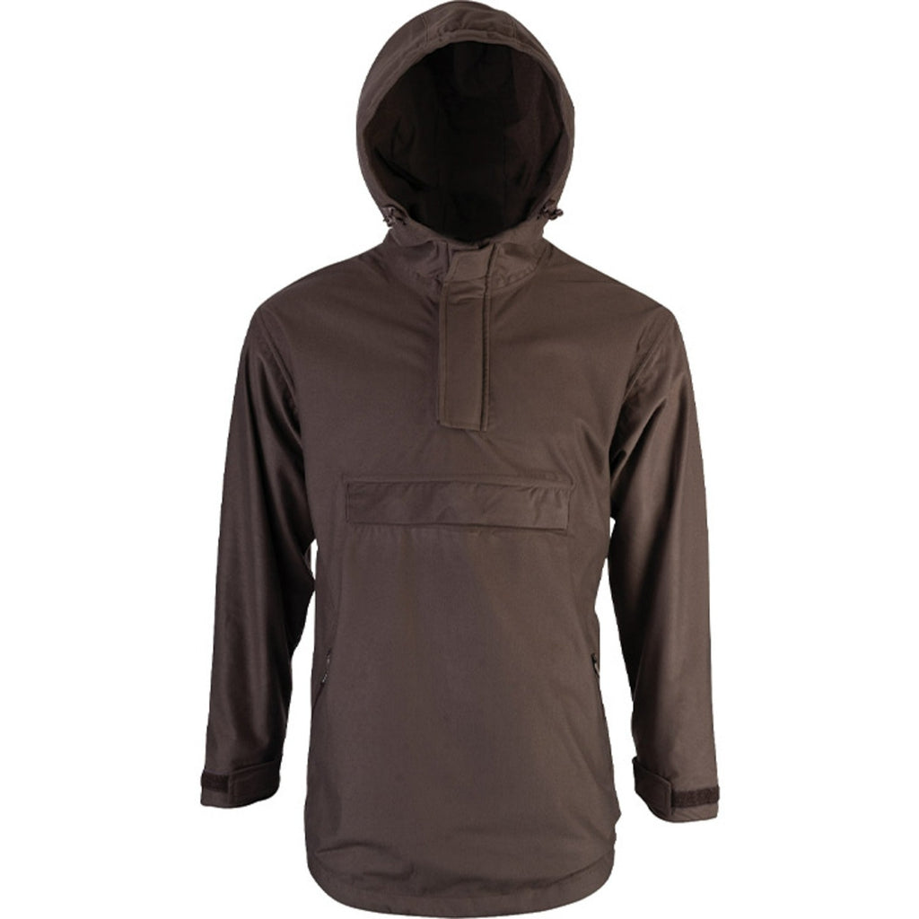 Jack Pyke Brown Galbraith Waterproof Smock with large front pocket and drawstring for hood