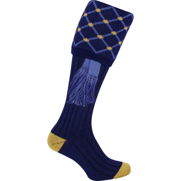 Jack Pyke Navy Diamond Shooting Socks with matching garters