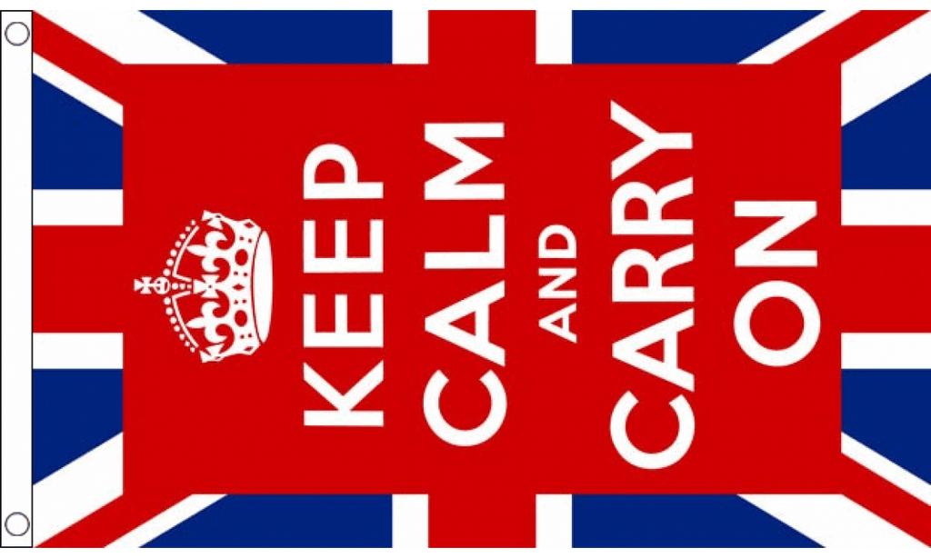 Keep Calm And Carry On (UK) Flag