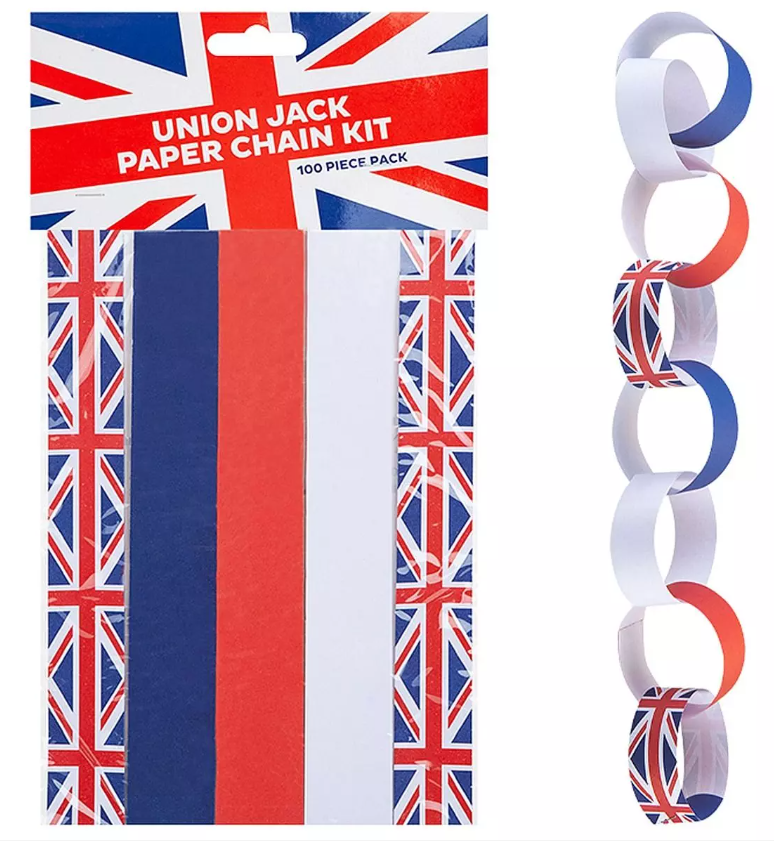 Union Jack Paper Chains (pack of 100)