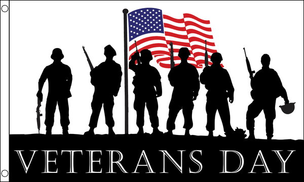 Veterans Day Flag with two eyelets