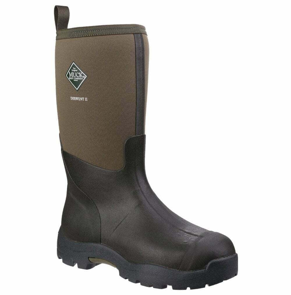 Muck Boot Derwent II Moss Green Wellington Boot with reinforced ankle and toe