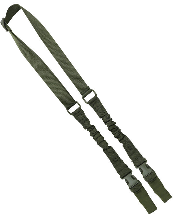 Olive Green Kombat Double Point Bungee Sling with quick release buckles