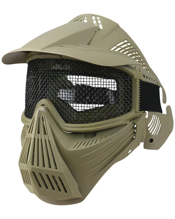Kombat Full Face Coyote Mesh Mask with adjustable straps
