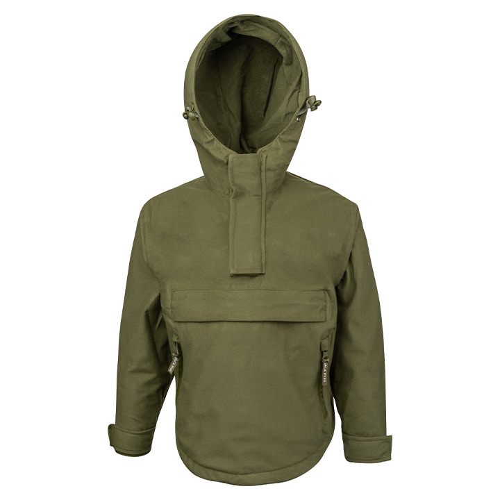 Jack Pyke Green Junior Galbraith Waterproof Smock with front pouch and drawstring hood