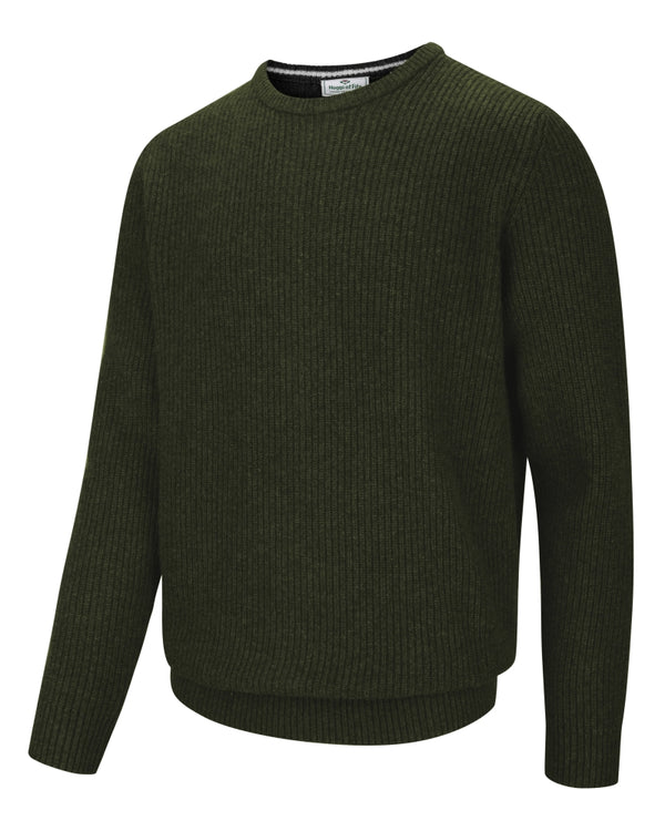 Hoggs of Fife Borders Ribbed Knit Pullover - Loden