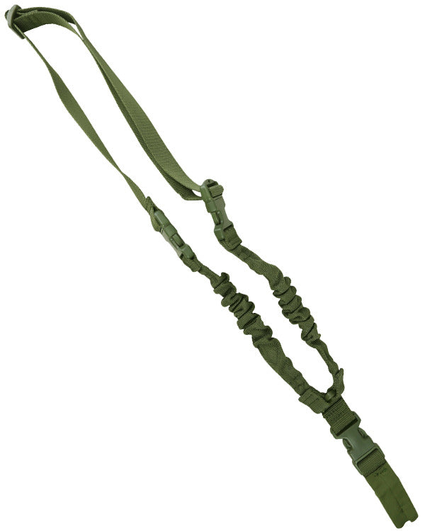 Kombat Olive Green Single Point Adjustable Bungee Sling with quick release buckles