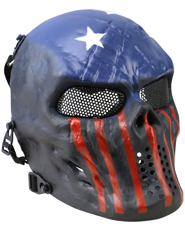 Kombat USA Skull Mesh Mask with adjustable elastic straps