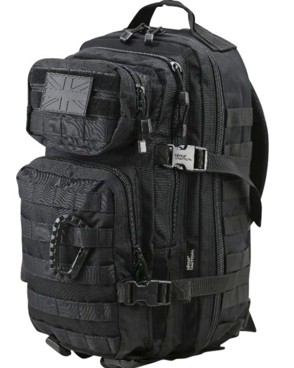Kombat Small Black Molle Assault Pack 28 Litre with padded shoulder straps and buckles 