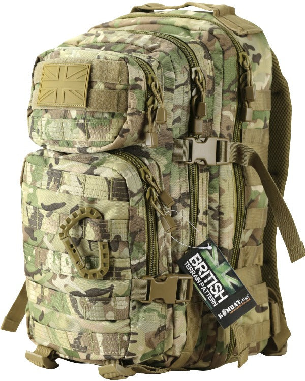 Kombat Small BTP Camo Molle Assault Pack 28 Litre with padded shoulder straps and buckles 