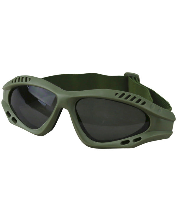 Kombat Olive Green Spec-Ops Glasses with adjustable elastic strap