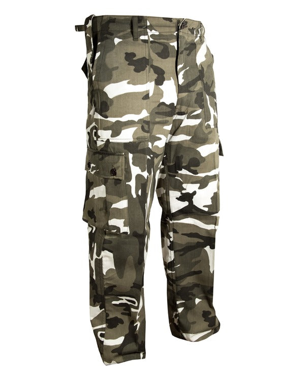Kombat Urban Camo Trousers with side buckles and leg ties